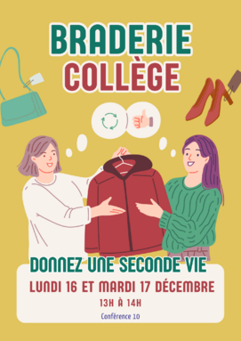 Affiche Braderie Brocante Vêtements d'occasion Jaune Couleurs douces -2.png